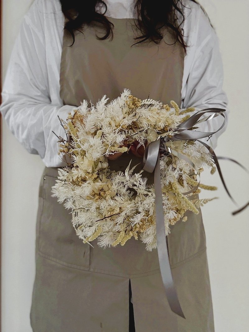 【聖誕特輯】聖誕花圈 白森雪圈 - 擺飾/家飾品 - 植物．花 白色