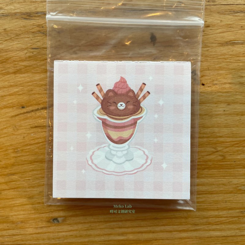 MekoLab Cat Ice Cream Cup Mini Memo - Sticky Notes & Notepads - Paper 