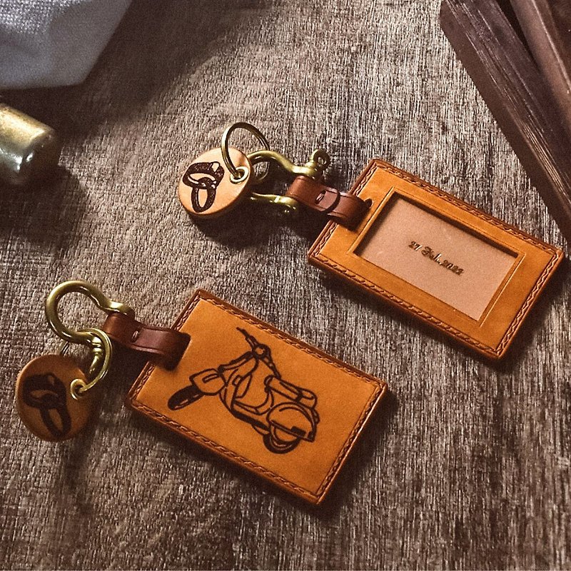 [Customized gift] Leather keychain・Customized gift design (artist design) - ที่ห้อยกุญแจ - หนังแท้ 