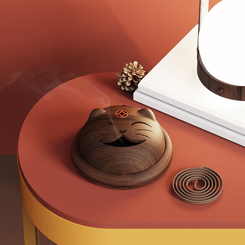 [Cai Cat Nafu] Original walnut incense holder with fragrant version, incense storage box, gift box - น้ำหอม - ไม้ 