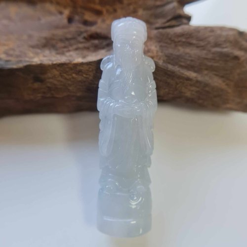 緣圓翡翠 細膩冰感財神爺小擺件 | 天然緬甸玉A貨翡翠