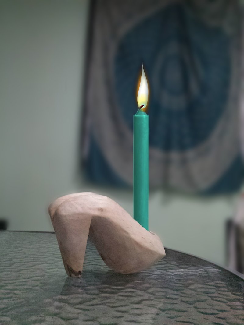 wooden heel candle stand (高跟鞋木製蜡燭座) - 木工/竹藝/紙雕 - 木頭 橘色