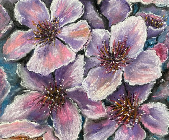 桜の絵の花のオリジナルアート 花の絵のソフトパステルアート