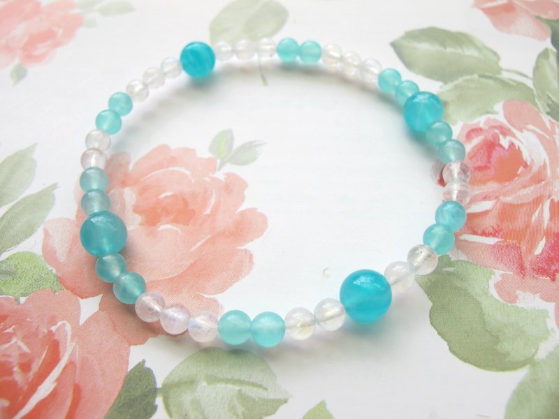 [White Sky] Moonstone x Tianhe Stone - Hand-made natural stone series - Bracelets - Crystal Multicolor