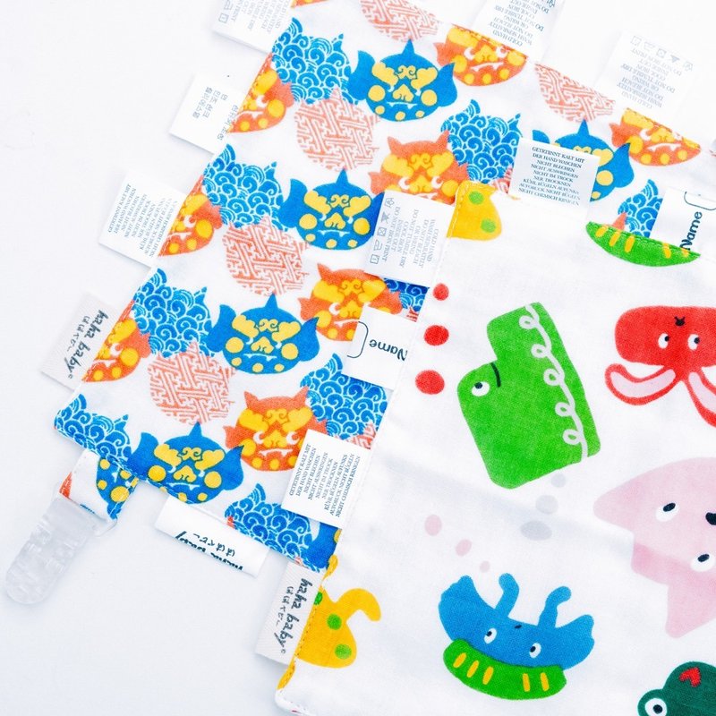 【hahababy】Label small square handkerchief - Bibs - Other Materials Multicolor