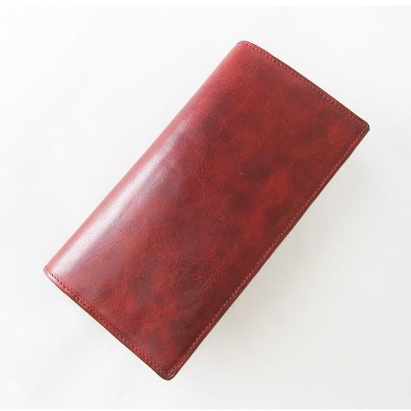 Basicロングウォレットplus  RED - 長短皮夾/錢包 - 真皮 紅色