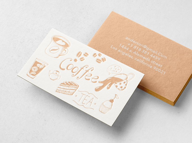 Letterpress Business Card , Business Card Design 106 - การ์ด/โปสการ์ด - กระดาษ ขาว