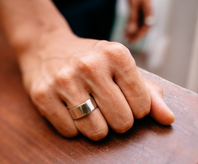 Unisex silver ring - Adjustable ring - Industrial design - Mens