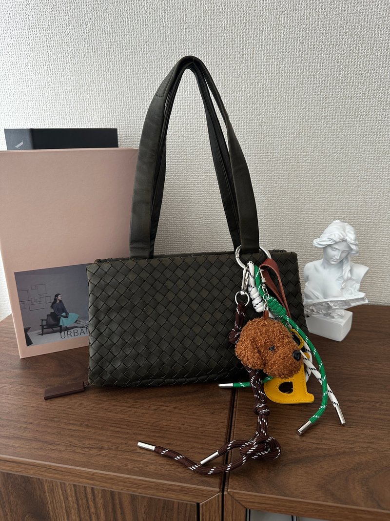 中古包 Bottega Veneta 寶緹嘉 橄欖綠編織Hobo 包 - 手提包/手提袋 - 真皮 綠色