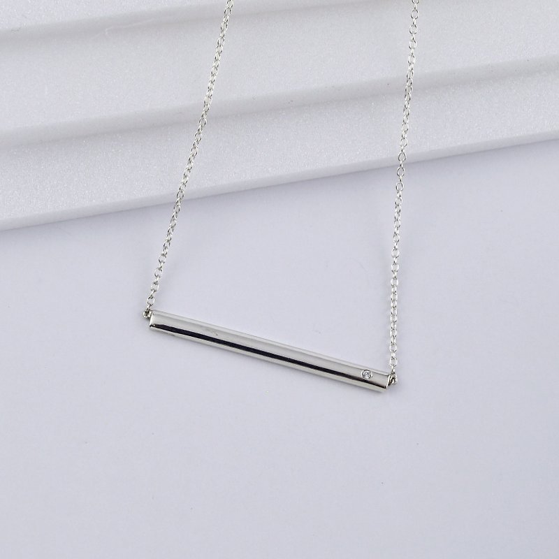 Sterling Silver Bar Necklace - Necklaces - Sterling Silver Silver