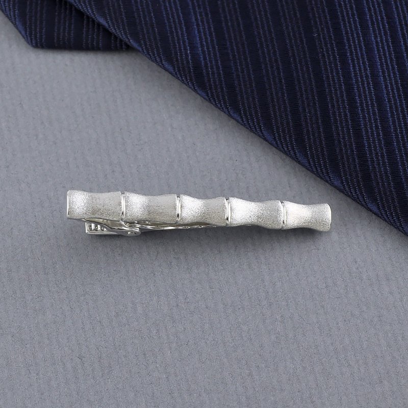 純銀竹節領帶夾 925純銀 - 領帶/呔夾 - 純銀 銀色
