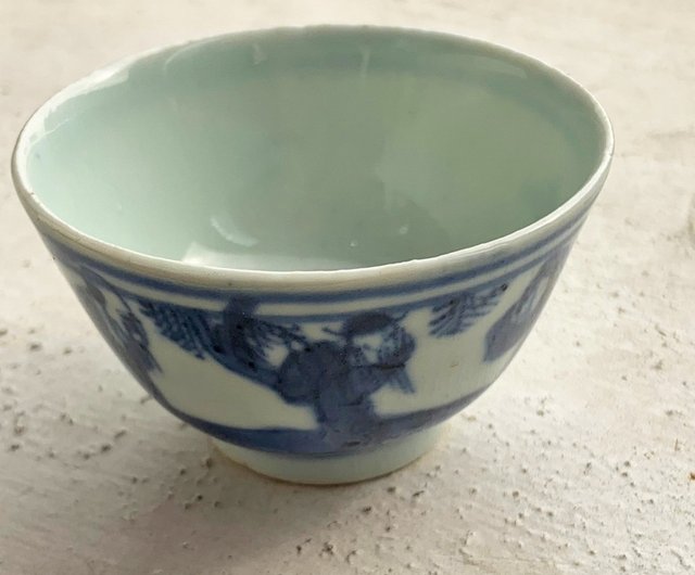 【青白磁杯】 清　磁器　青磁 中国清三代青白磁蝋花草盃 - ショップ REWENTUNG ワイングラス