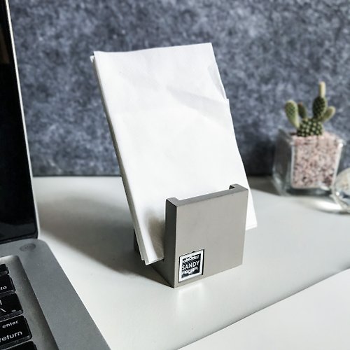 EZstudio 簡單創意 【EZ cube】極簡風 客製化 水泥清水模 餐巾紙架 memo架 信件架