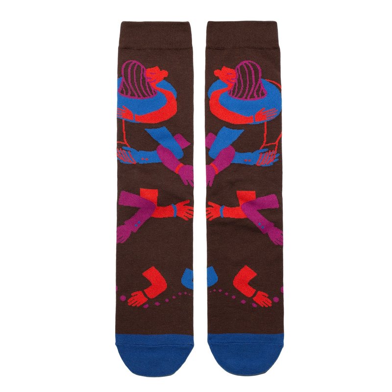 Cotton & Hemp Socks Brown - To-Gather Art Socks Social Distancing Spread Love