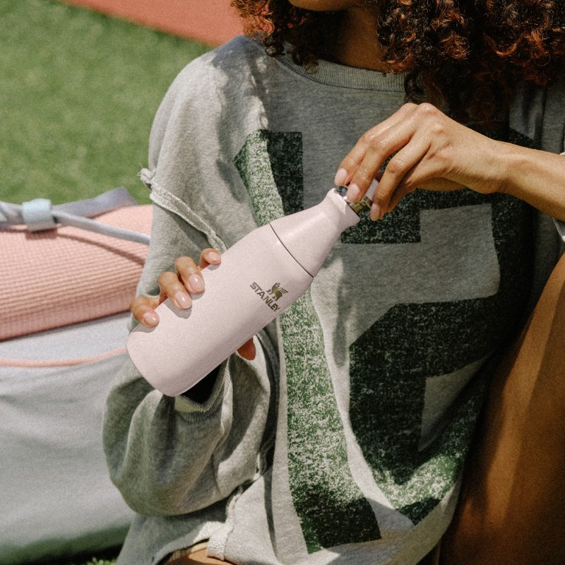 STANLEY ALL DAY 系列 曲線隨行瓶 0.35L / 光澤山櫻粉 - 保溫瓶/保溫杯 - 不鏽鋼 粉紅色