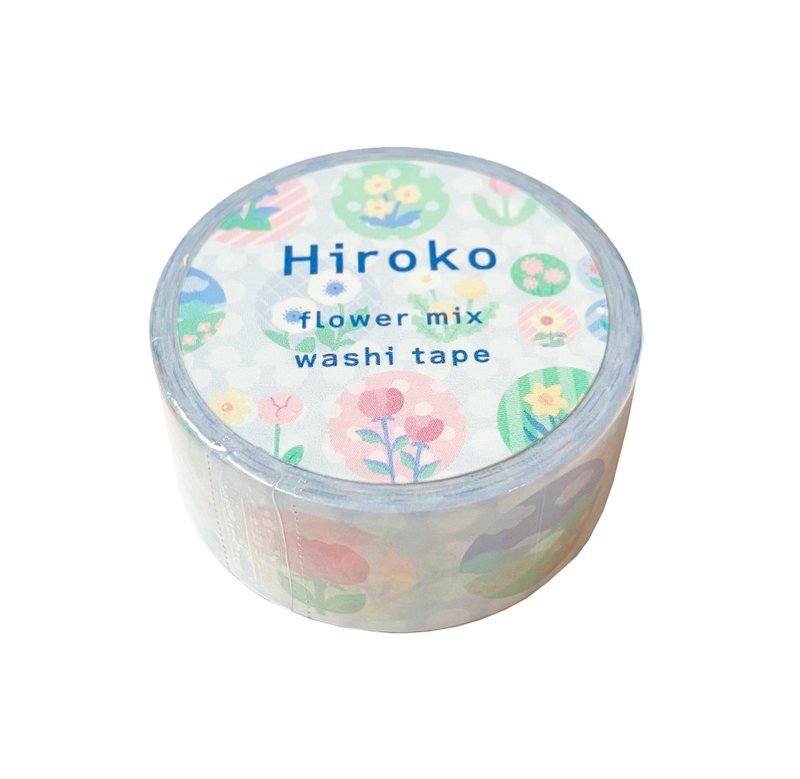 Washi Tape (flower mix) - มาสกิ้งเทป - กระดาษ สีน้ำเงิน