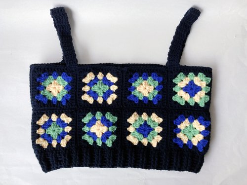 The Heyday Shop 編織短版背心 復古祖母格 Granny Square Crop Top 編織上衣