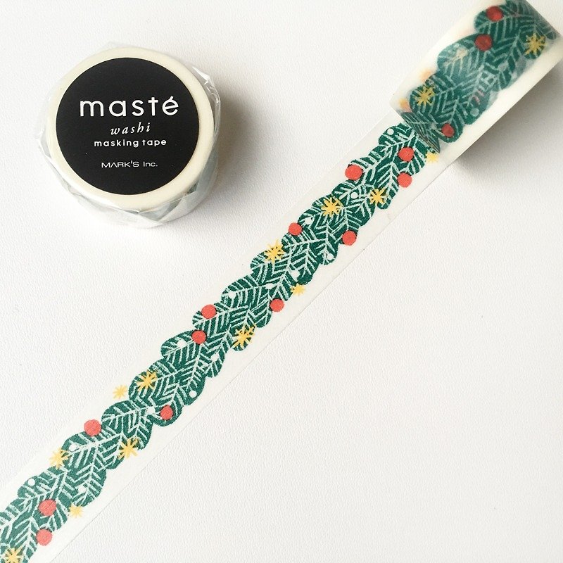 Maste Xmas and paper tapes [Christmas taiga (MST-MKT170-C)] - Washi Tape - Paper Green