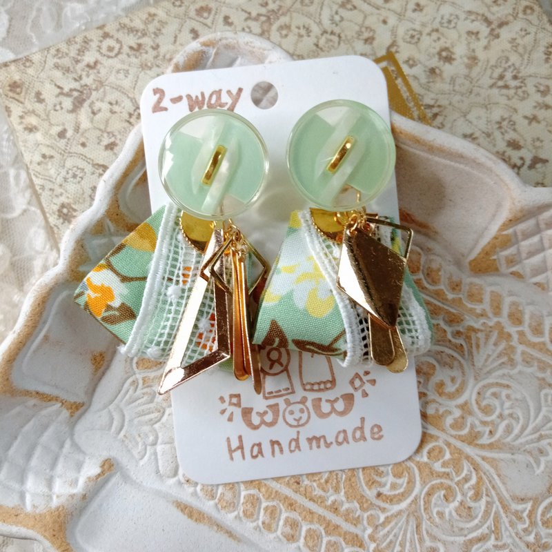 wow Handmade夏日新款 2way哈密瓜鈕扣 耳環 - 耳環/耳夾/耳骨夾 - 其他材質 