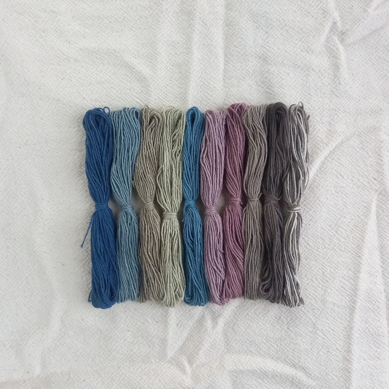 Thick thread / Deep color 12m x 10 colors / Plant-dyed cotton thread Thickness 1mm / Embroidery thread, Sashiko thread, Cross stitch, Wrapping, Darning - เย็บปัก/ถักทอ/ใยขนแกะ - ผ้าฝ้าย/ผ้าลินิน หลากหลายสี