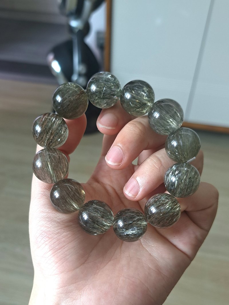 兩條綠碧髮順髮 加稀有粉幽靈 大咪水晶手鏈 - 手鍊/手環 - 水晶 多色