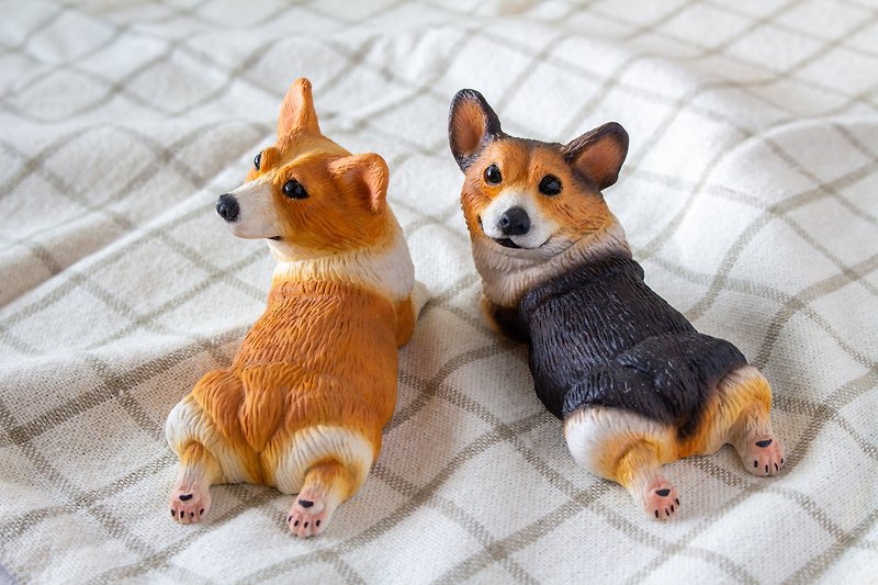 Resin Items for Display Orange - Short leg Corgi dog Chopstick Rests / penholder / Office Décor