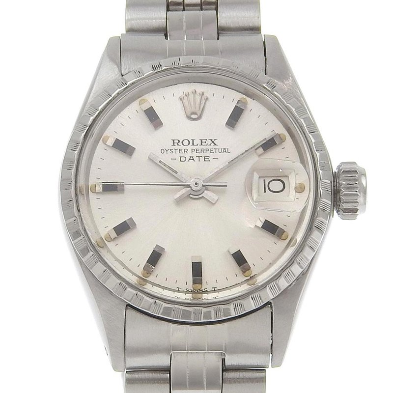 【日本直送】ロレックス ROLEX オイスターパーペチュアル デイト 21番台 6524 自動巻 シルバー文字盤 レディース【中古】 - 女錶 - 不鏽鋼 銀色