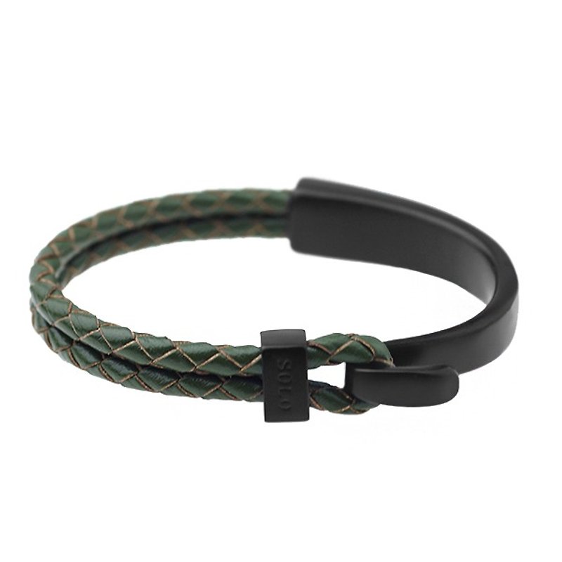 Simple hook hook leather bracelet Solo Basic Hook Weave LeatherBracelet - Bracelets - Other Metals 