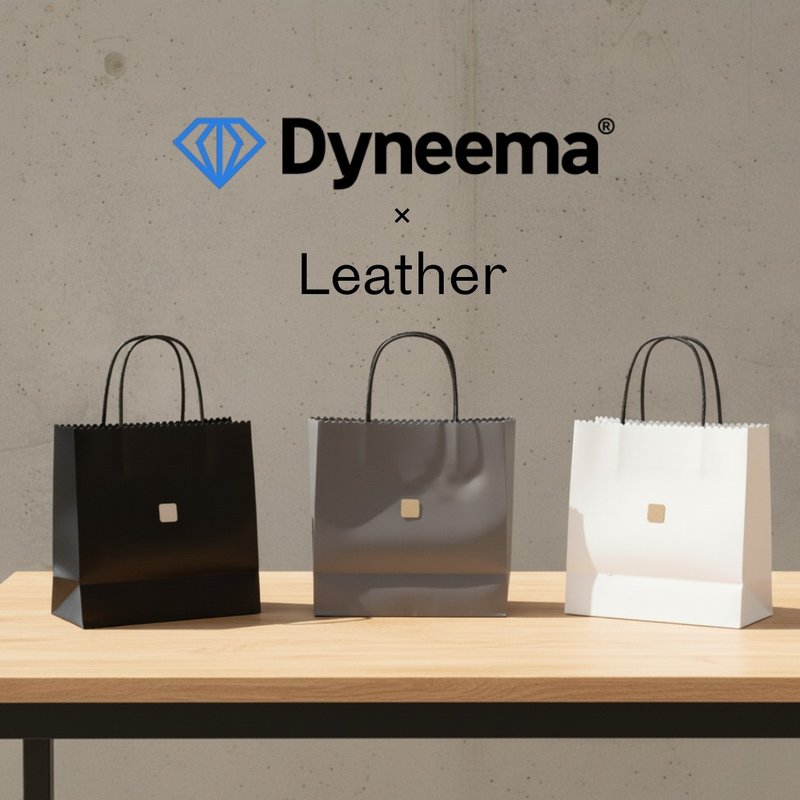Carry lightness and strength. Dyneema Leather Tote Bag, Paper Bag Design. - กระเป๋าถือ - หนังแท้ สีดำ