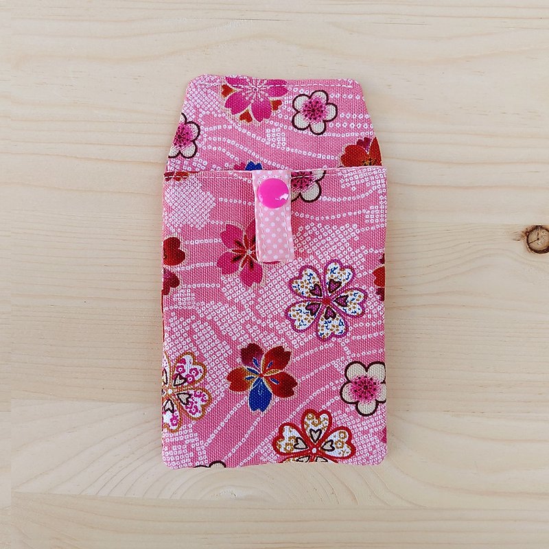 日本彩櫻口袋型筆袋_粉/附證件袋 - 鉛筆盒/筆袋 - 棉．麻 粉紅色