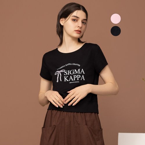 MEDUSA LADY 【MEDUSA】芭蕾小蝴蝶結短版T恤 - 2色(M-XL) | 女休閒上衣 短袖T