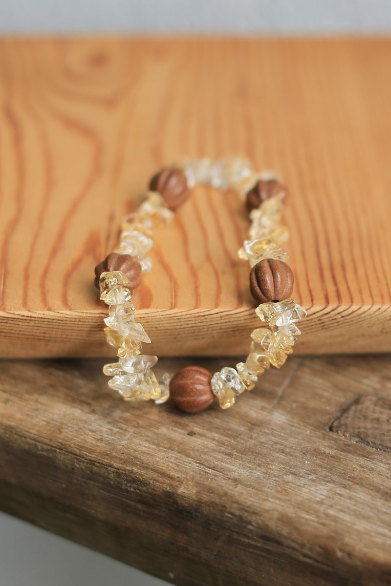 Yiranzhi Fragrance Products | Fugua Fragrance Beads Natural Citrine Stone| Lucky Bracelet - สร้อยข้อมือ - พืช/ดอกไม้ สีเงิน