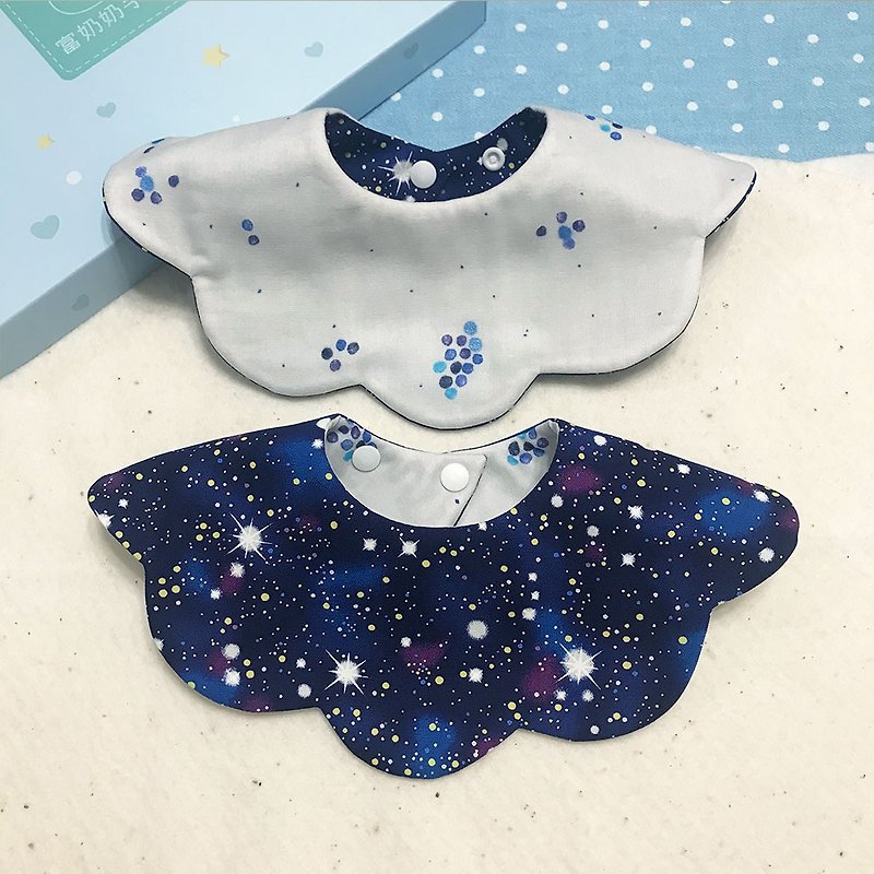 Fantasy Starry - Handmade Saliva / Bib / Breastfeeding / Mi Yue - Bibs - Cotton & Hemp Blue