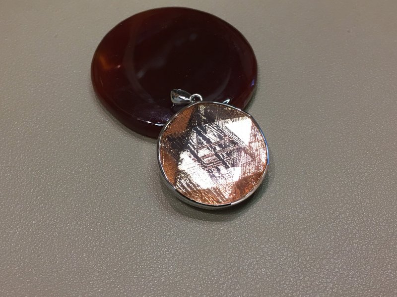 瑞典天鐵隕石吊飾 ( 玫瑰金色 ) 27mm - 吊飾/掛飾 - 水晶 
