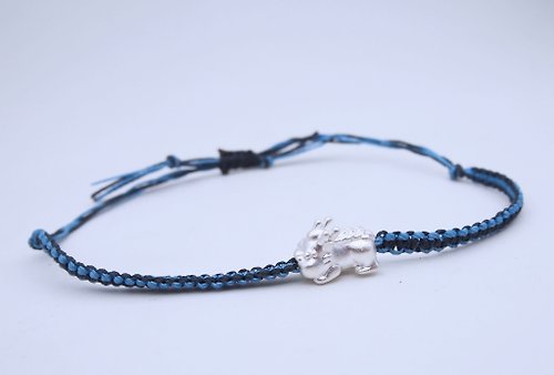 微光金工 Shiny Day Jewelry 藍色螕貅純銀手鍊