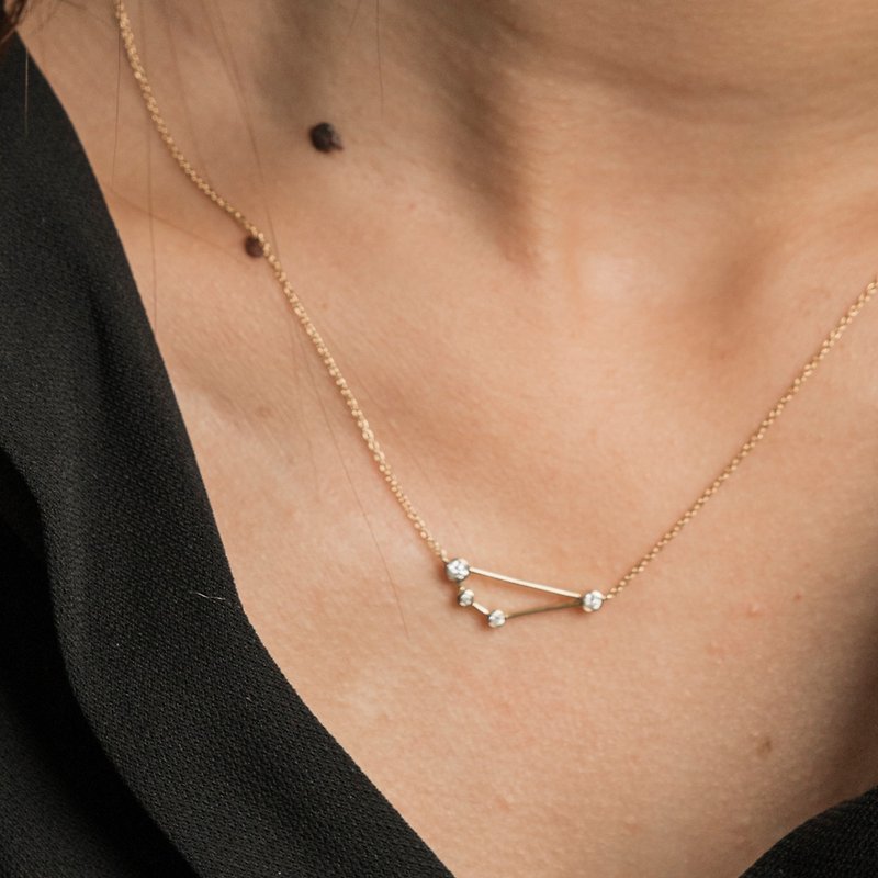 18K Capricorn Diamond Necklace - Necklaces - Gemstone Orange