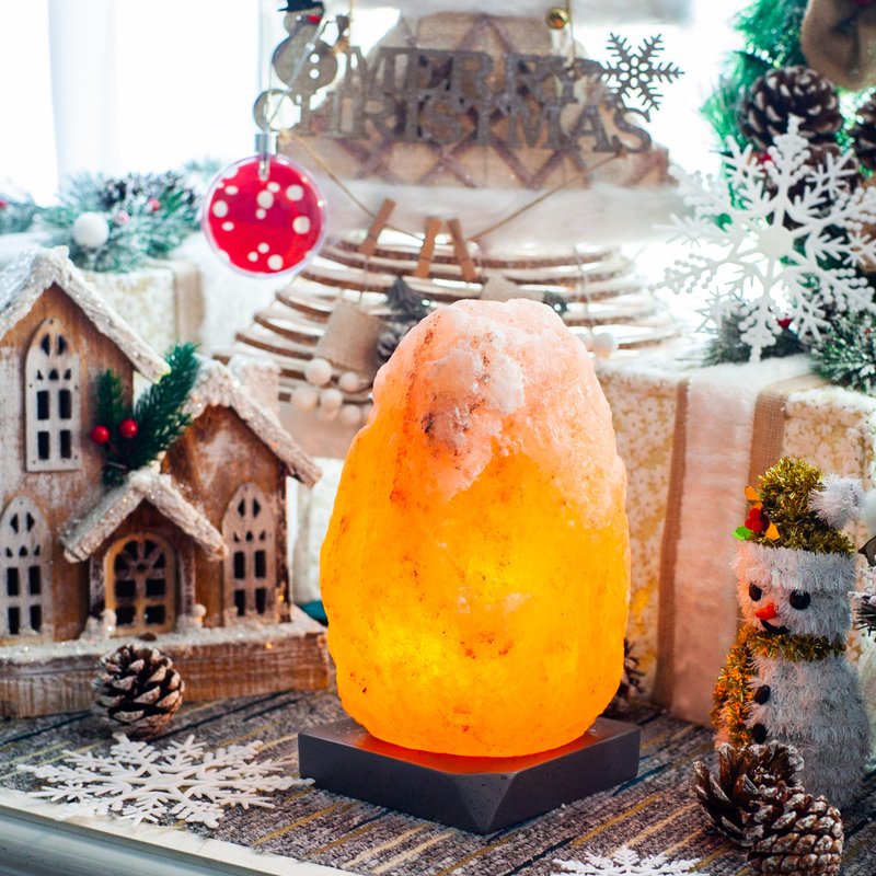 ONELIVINGS Artisan Himalayan Salt Lamp - WONDER (3-5 KG) - Tungsten Lightbulb - โคมไฟ - ดินเผา ขาว