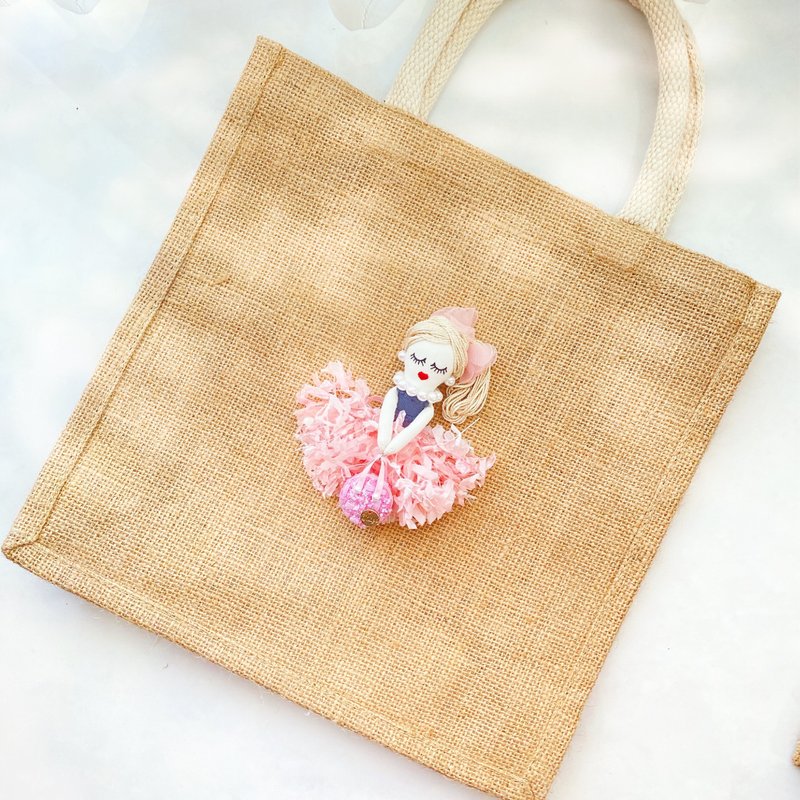 【releve doll】 Jute bag - Handbags & Totes - Cotton & Hemp Pink