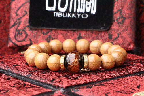 TIBUKKYO德榕藏品 精工老料滿花六道木手珠 10mm 金沙琉璃隔珠 客製化串珠設計 佛珠
