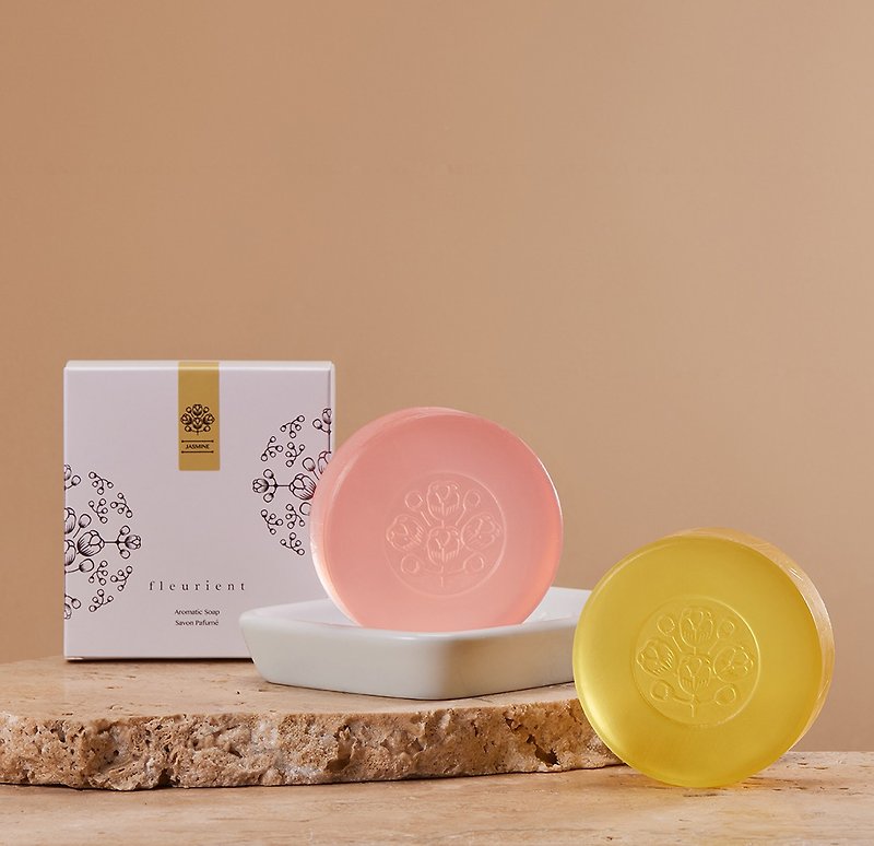 Flow Cleansing Fragrance Soap-Jasmine, Rose - Soap - Plants & Flowers Yellow