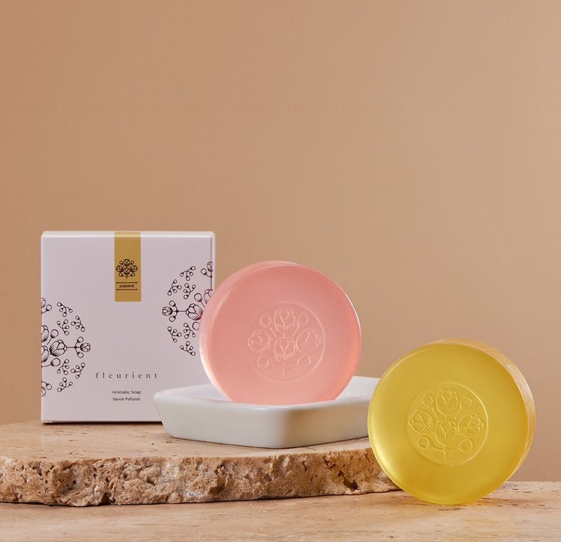 Flow Cleansing Fragrance Soap-Jasmine, Rose - สบู่ - พืช/ดอกไม้ สีเหลือง