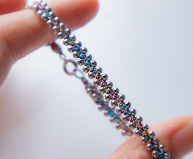 Tiny Sterling Silver Beads Bracelet 