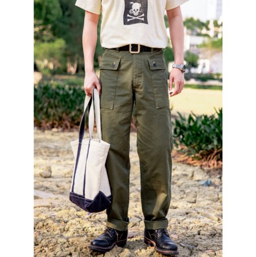オリーブグリーン パッチワークパンツ オリーブグリーン パッチワークパンツ