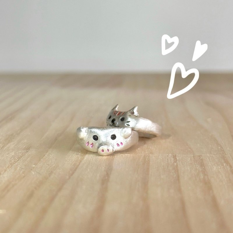 Animal Ring/Handmade Ring/Cat Ring/Tristar Goldsmith Handmade - แหวนทั่วไป - เงินแท้ 