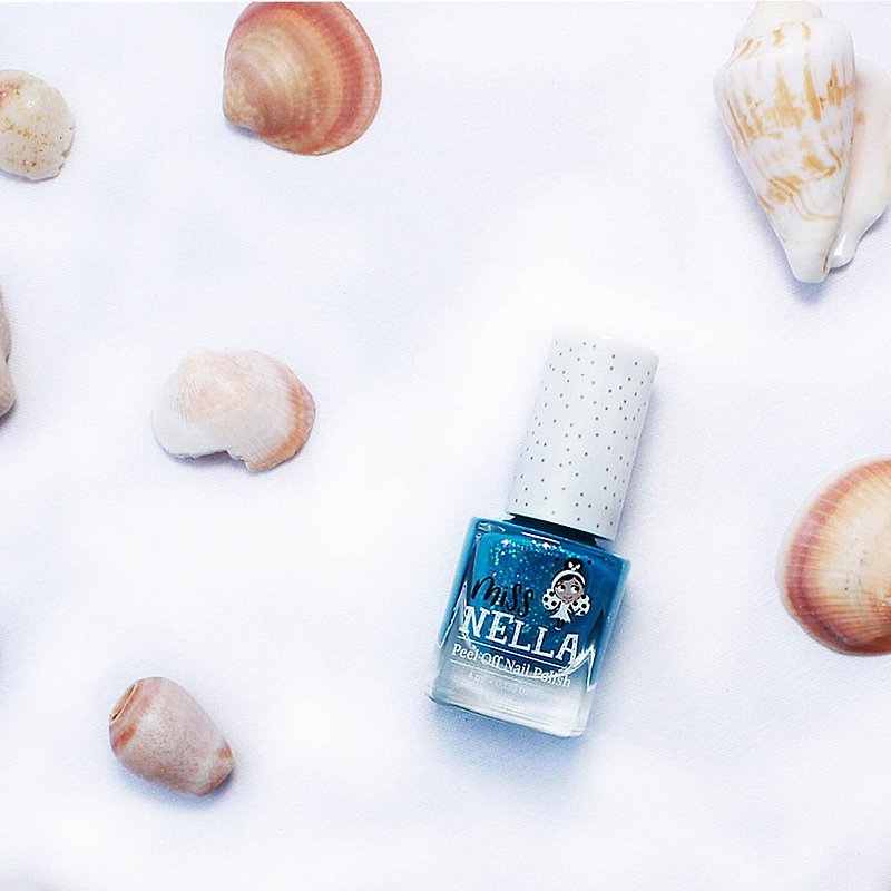 British [Miss NELLA] Children's Water-based Safe Nail Polish - Glitter Deep Sea Blue (MN15) - Nail Polish & Acrylic Nails - Other Materials Blue