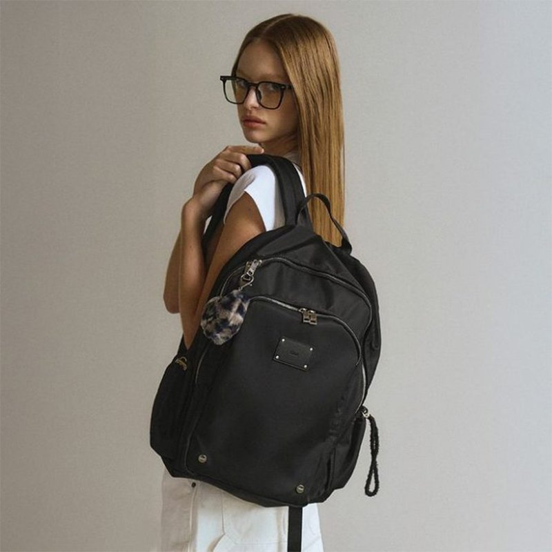 韓國製 MUR Lover Daily Backpack 背包 (recycle nylon black) - 側背包/斜背包 - 環保材質 