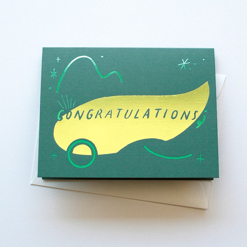 การ์ดอวยพร Congratulations - Abstract - การ์ด/โปสการ์ด - กระดาษ สีเขียว