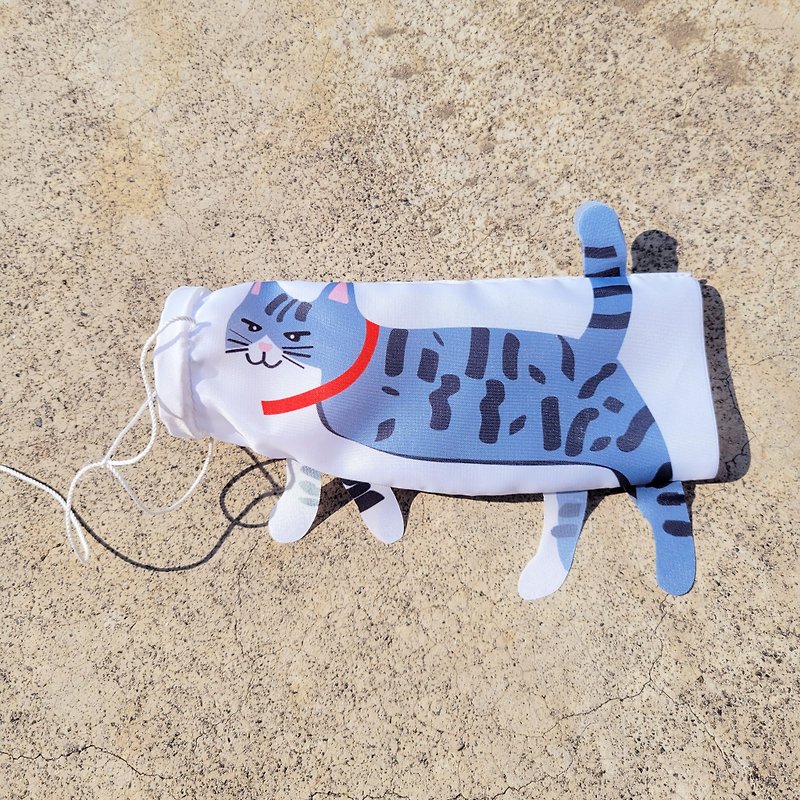 貓咪鯉魚旗 - 藍灰 - 其他 - 聚酯纖維 灰色
