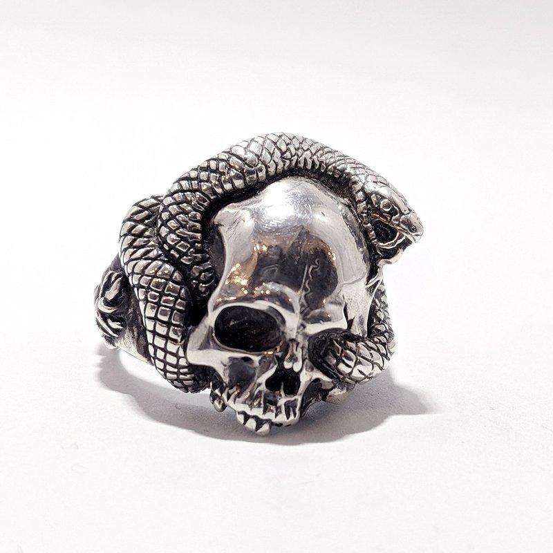 指輪　スカルリング Eternity　【snake&skull ring】by GRYPHON - 戒指 - 純銀 