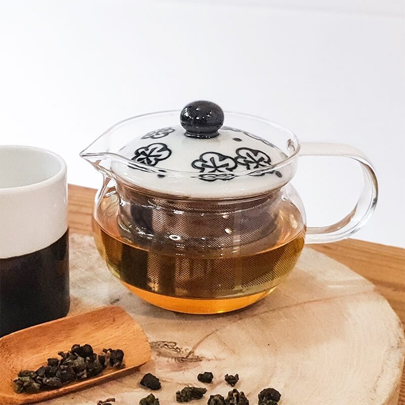 日本西海梅花不鏽鋼網耐熱玻璃茶壺(Glass Tea SS Pot PC)-375ml - 茶壺/茶杯/茶具 - 玻璃 